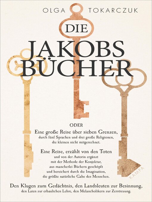 Title details for Die Jakobsbücher by Olga Tokarczuk - Wait list
